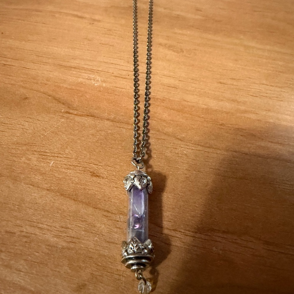 Moss Aquamarine Pendant & Amethyst Fairy Queen Necklace 2pc Set 925 Silver - Picture 4 of 5